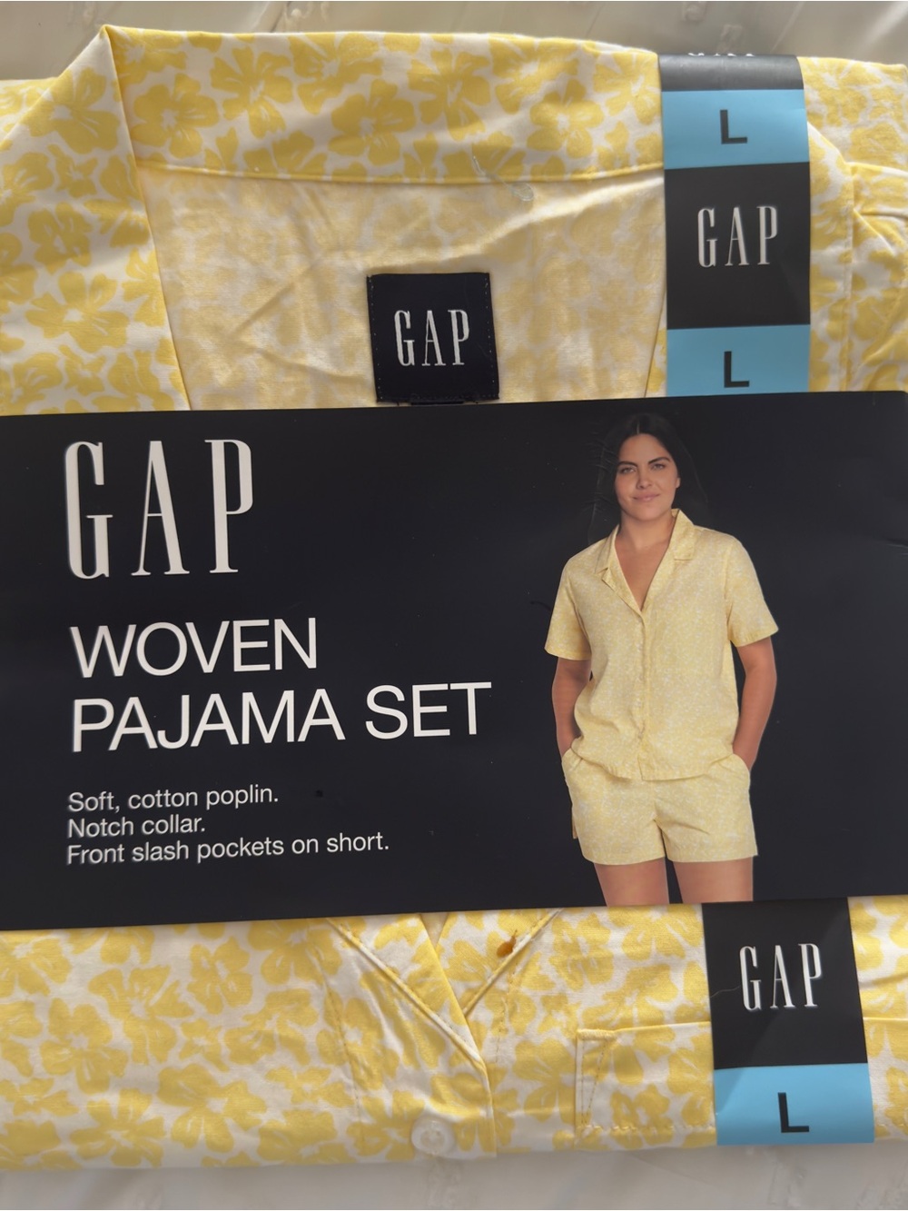 GAP Yellow Floral Short-Sleeve Woven Pajama Set